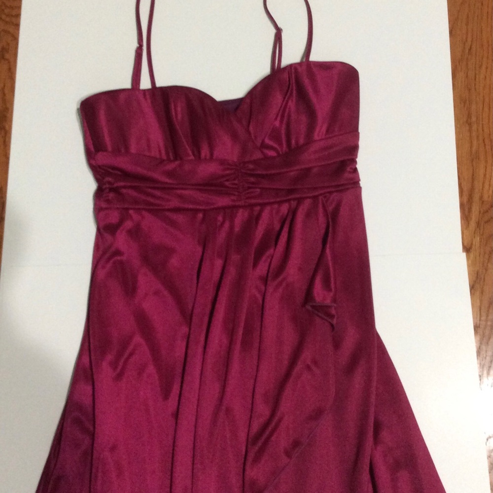 Vintage A. BYER Satin Maroon Sweetheart Modern Party Dress Small